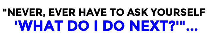 Never Ever Have To Ask 'What Do I Do Next'?